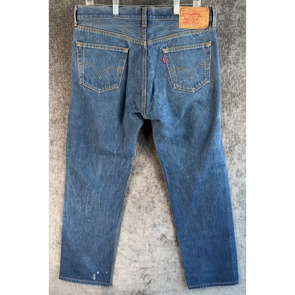 36x34 Levi's 501 Original Vintage Straight Leg Button-Fly Jeans Blue 100% Cotton